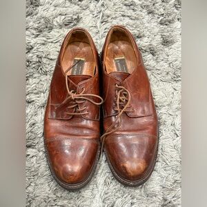 Johnston & Murphy Men's Brown Leather Oxford Shoe Sz 10.5 Made in Italy